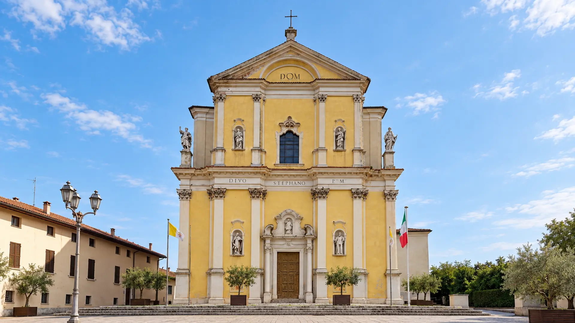 Veduta della chiesa e della piazza di Bedizzole, area servita dalla web agency per siti web e landing page